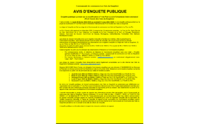 AVIS ENQUETE PUBLIQUE : MODIFICATION N° 1 DU PLUi OUEST